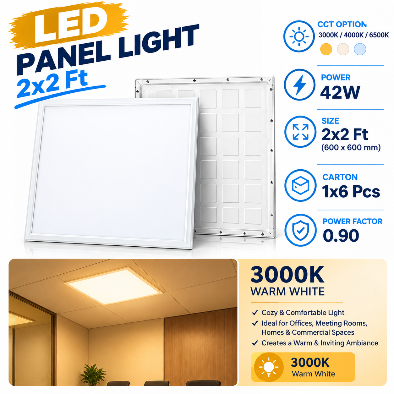 LED Panel Light 2x2 42W - photo 5