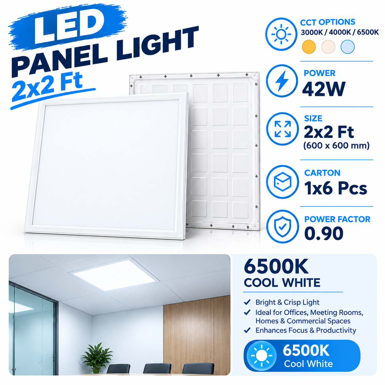 LED Panel Light 2x2 42W - photo 8