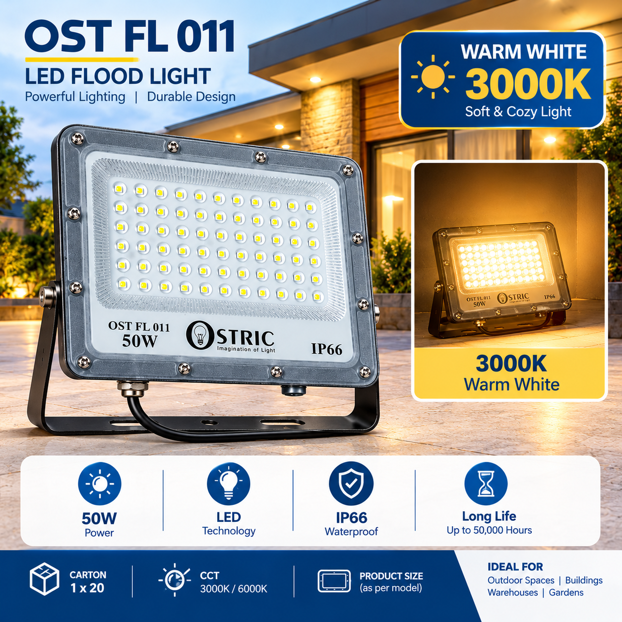 50W LED Flood Light – OST FL 011  Copy product name - photo 3