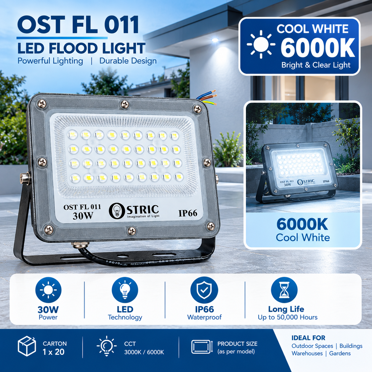30W LED Flood Light – OST FL 011 - photo 5
